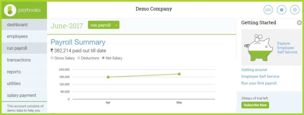 Run Payroll page in Paybooks payroll software